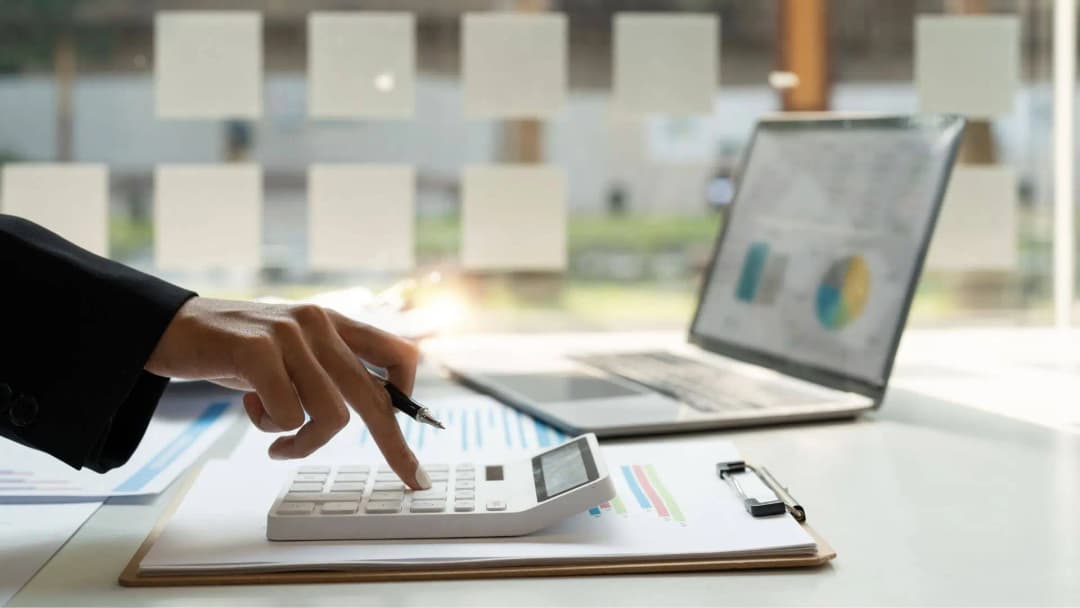 Accountant working on preparation of annual accounts in Edinburgh