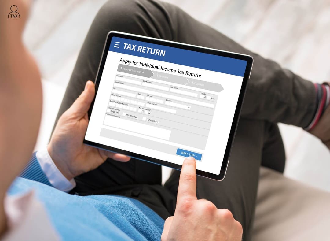Accountant working on personal tax returns